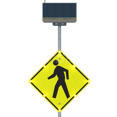 Traffic & Parking Signs; MessageType: Pedestrian Crossing Signs; Message or Graphic: Graphic Only; Legend: Pedestrian Crossing Symbol; Graphic Type: None; Reflectivity: Diamond Grade; Material: Aluminum; Thickness (Decimal Inch): 0.08; Coating: 3M Anti-Gr