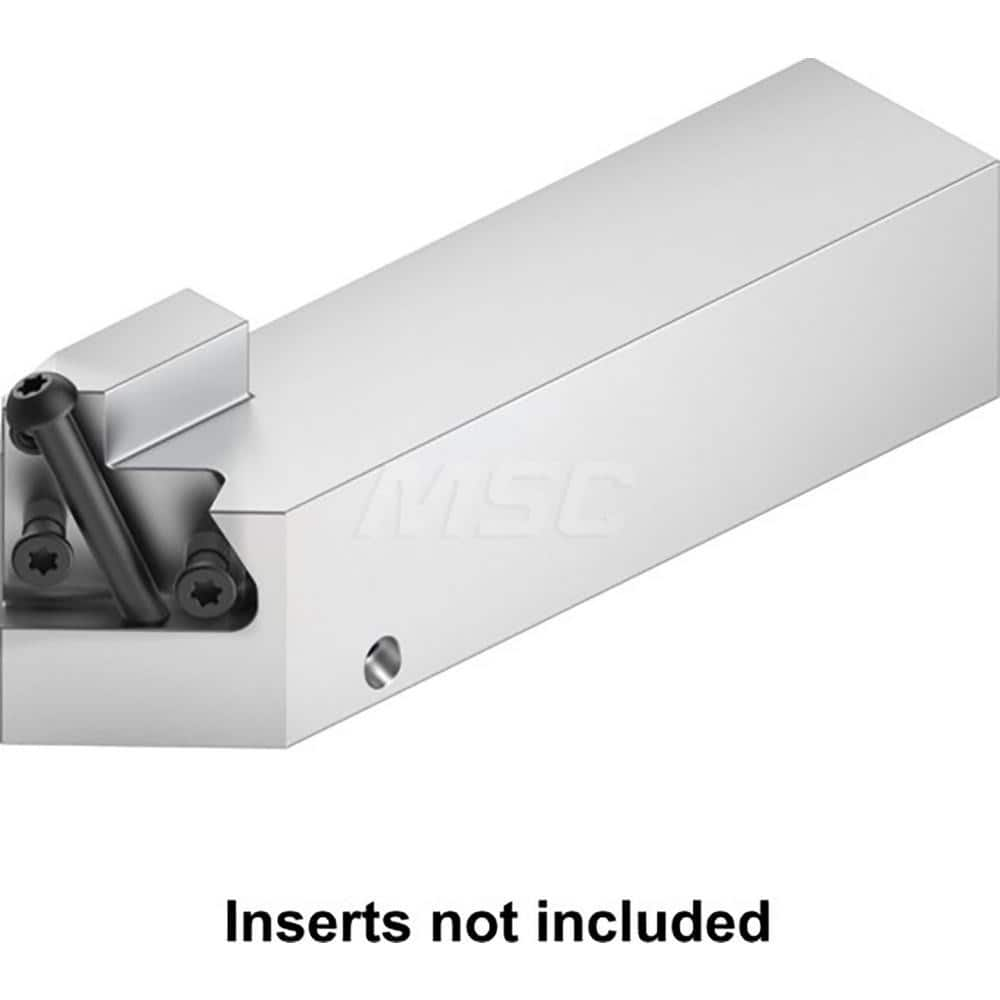 Indexable Cutoff Toolholder: 0.6134″ Max Depth of Cut, 0.6134″ Max Workpiece Dia, Right Hand 1-1/2″ Shank Height, 1-1/2″ Shank Width, Uses Beyond Evolution Blades Inserts, Series Beyond Evolution