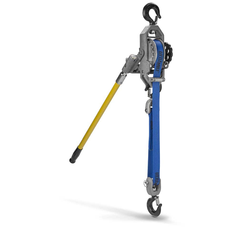 Little Mule - Manual Hoists-Chain, Rope & Strap; Type: Lever ; Lifting Material: Strap ; Capacity (Lb.): 2000 ; Lift Height (Feet): 11 ; Lift Height (Inch): 132 ; Minimum Headroom: 27.0 - Exact Industrial Supply