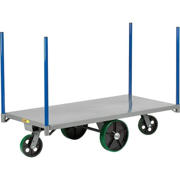 Little Giant - 4,000 Lb Capacity Steel Pipe Stake Truck - Steel Deck, 30" OAW, 48" Platform Length, Polyurethane Casters - Makers Industrial Supply