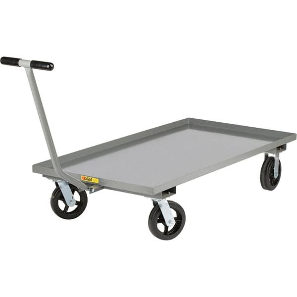 Little Giant - 2,000 Lb Capacity, 36" Wide x 60" Long x 9" High Cart - Steel, 2 Rigid/2 Swivel Casters - Makers Industrial Supply