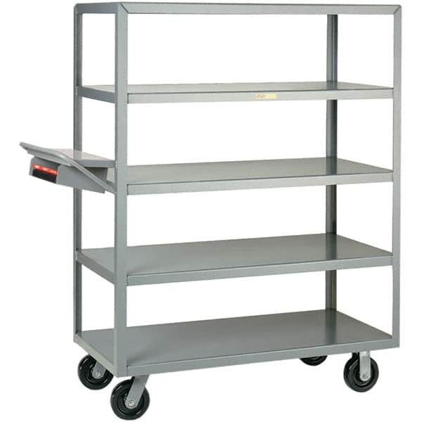 Little Giant - 3,600 Lb Capacity, 30" Wide x 60" Long x 63-1/2" High Order Picking Cart - 5 Shelf, Steel, Phenolic Casters - Makers Industrial Supply