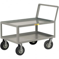 Little Giant - 1,200 Lb Capacity, 24" Wide x 48" Long x 38" High Instrument Cart - 2 Shelf, Steel, Pneumatic Casters - Makers Industrial Supply