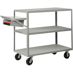 Little Giant - 3,600 Lb Capacity, 24" Wide x 48" Long x 45" High Order Picking Cart - 3 Shelf, Steel, Phenolic Casters - Makers Industrial Supply