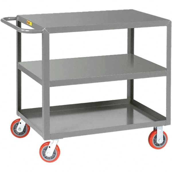 Little Giant - 2,000 Lb Capacity, 30" Wide x 60" Long x 36" High Service Cart - Steel, Polyurethane Casters - Makers Industrial Supply