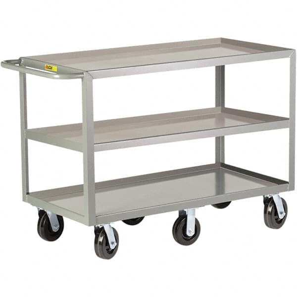 Little Giant - 3,600 Lb Capacity, 30" Wide x 48" Long x 36" High Cart - 3 Shelf, Steel, Phenolic Casters - Makers Industrial Supply