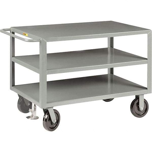 Little Giant - 5,000 Lb Capacity, 30" Wide x 48" Long x 36" High Cart - 3 Shelf, Steel, Phenolic Casters - Makers Industrial Supply