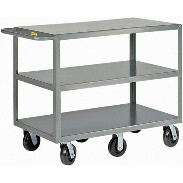 Little Giant - 3,600 Lb Capacity, 30" Wide x 48" Long x 36" High Cart - 3 Shelf, Steel, Phenolic Casters - Makers Industrial Supply