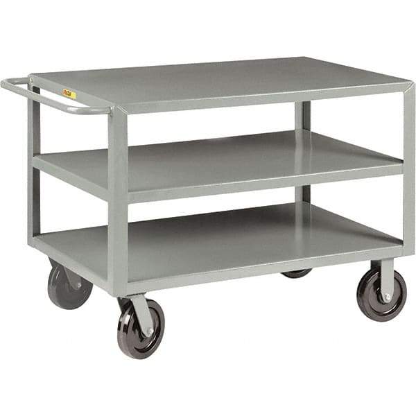 Little Giant - 5,000 Lb Capacity, 30" Wide x 48" Long x 36" High Cart - 3 Shelf, Steel, Phenolic Casters - Makers Industrial Supply