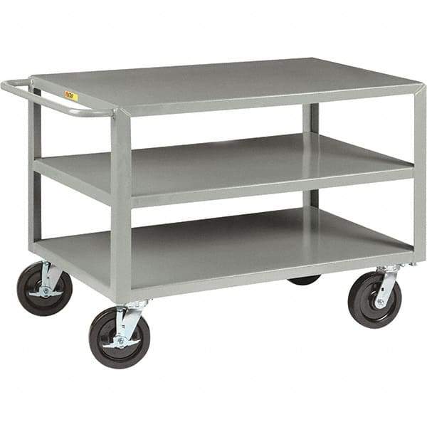 Little Giant - 5,000 Lb Capacity, 30" Wide x 48" Long x 36" High Cart - 3 Shelf, Steel, Phenolic Casters - Makers Industrial Supply