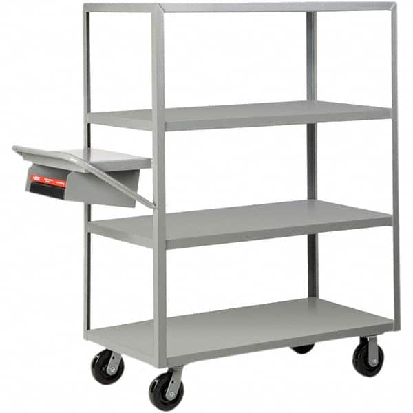 Little Giant - 3,600 Lb Capacity, 30" Wide x 48" Long x 63-1/2" High Order Picking Cart - 4 Shelf, Steel, Phenolic Casters - Makers Industrial Supply