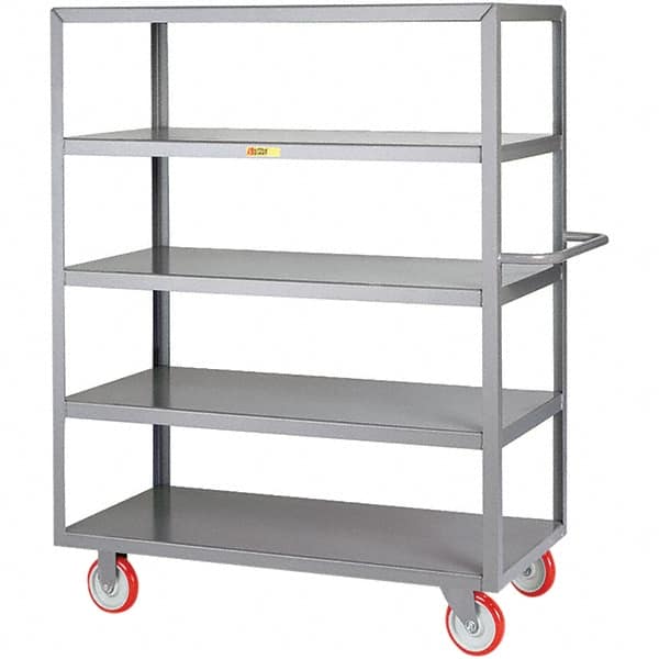 Little Giant - 1,200 Lb Capacity, 24" Wide x 36" Long x 61-1/2" High Service Cart - 5 Shelf, Steel, Polyurethane Casters - Makers Industrial Supply