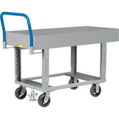 Little Giant - 2,000 Lb Capacity Steel Platform Truck - Steel Deck, 24" OAW, 49-1/2" Platform Length, Mold On Rubber Casters - Makers Industrial Supply