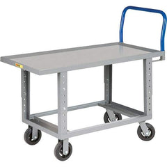 Little Giant - 2,000 Lb Capacity Steel Platform Truck - Steel Deck, 30" OAW, 48" Platform Length, Mold On Rubber Casters - Makers Industrial Supply