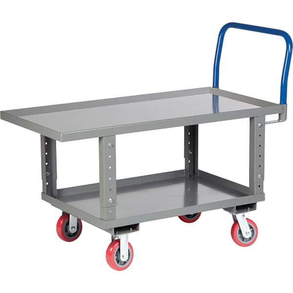 Little Giant - 2,000 Lb Capacity Steel Platform Truck - Steel Deck, 30" OAW, 61-1/2" Platform Length, Polyurethane Casters - Makers Industrial Supply