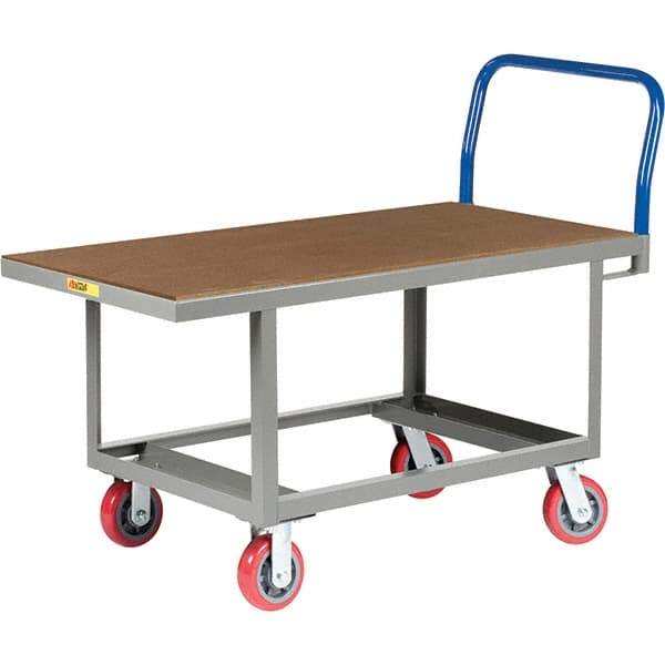 Little Giant - 2,000 Lb Capacity Steel Platform Truck - Steel Deck, 30" OAW, 49-1/2" Platform Length, Polyurethane Casters - Makers Industrial Supply