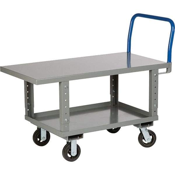 Little Giant - 2,000 Lb Capacity Steel Platform Truck - Steel Deck, 30" OAW, 49-1/2" Platform Length, Mold On Rubber Casters - Makers Industrial Supply