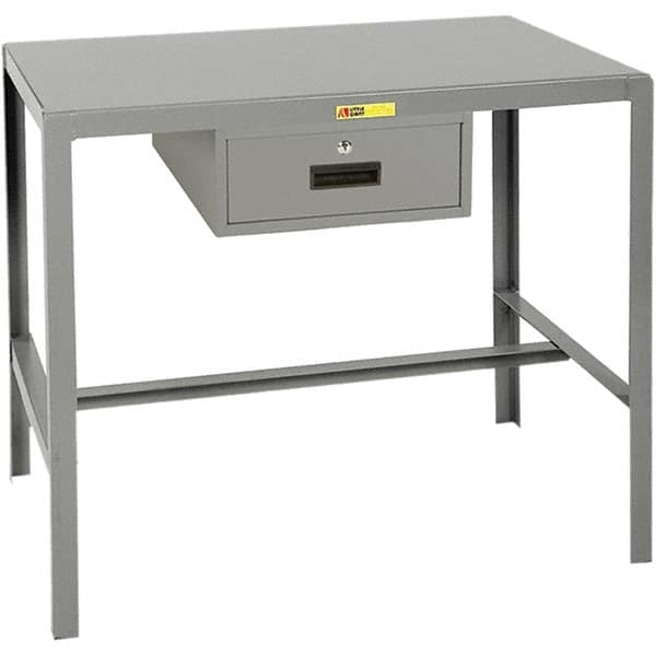 Little Giant - 48 Wide x 24" Deep x 18" High, Steel Machine Work Table with Drawer - Fixed Legs - Makers Industrial Supply