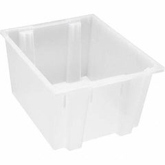 Quantum Storage - 75 Lb Load Capacity Clear Polypropylene Tote Container - Stacking, Nesting, 16" Long x 19-1/2" Wide x 23" High - Makers Industrial Supply