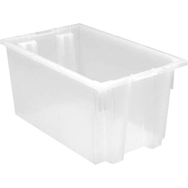 Quantum Storage - 90 Lb Load Capacity Clear Polypropylene Tote Container - Stacking, Nesting, 12" Long x 15-1/2" Wide x 23" High - Makers Industrial Supply