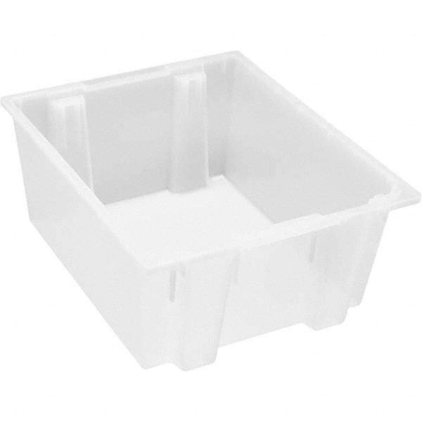 Quantum Storage - 45 Lb Load Capacity Clear Polypropylene Tote Container - Stacking, Nesting, 10" Long x 19-1/2" Wide x 23" High - Makers Industrial Supply