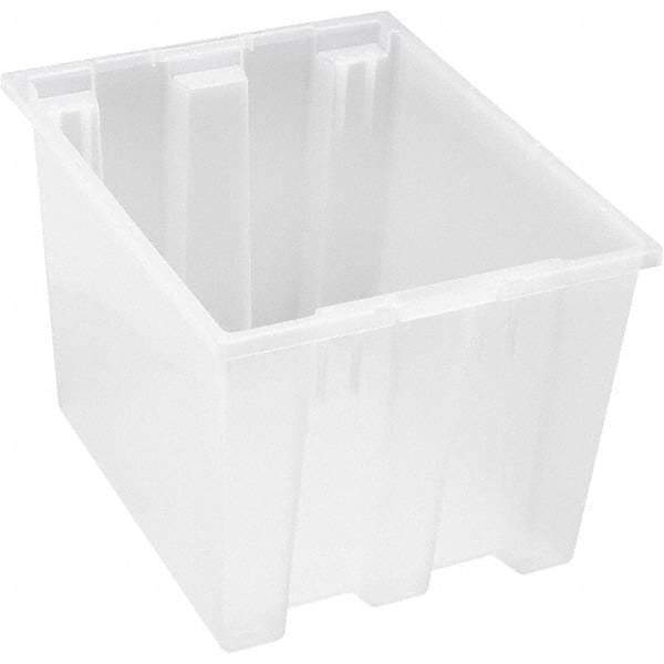 Quantum Storage - 65 Lb Load Capacity Clear Polypropylene Tote Container - Stacking, Nesting, 13" Long x 15-1/2" Wide x 19-1/2" High - Makers Industrial Supply