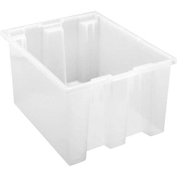 Quantum Storage - 65 Lb Load Capacity Clear Polypropylene Tote Container - Stacking, Nesting, 10" Long x 15-1/2" Wide x 19-1/2" High - Makers Industrial Supply