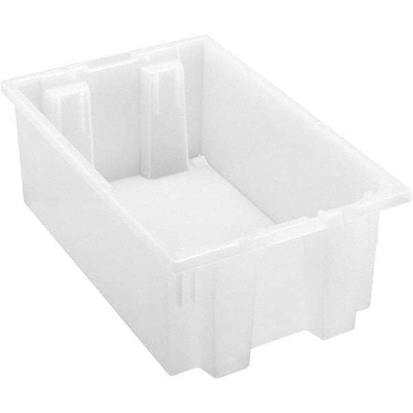 Quantum Storage - 45 Lb Load Capacity Clear Polypropylene Tote Container - Stacking, Nesting, 6" Long x 11" Wide x 18" High - Makers Industrial Supply