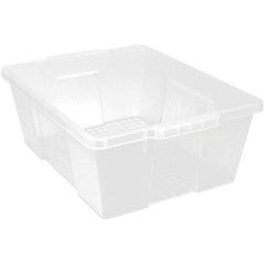 Quantum Storage - 50 Lb Load Capacity Clear Polypropylene Tote Container - Stacking, Nesting, 7.8" Long x 15.9" Wide x 21" High - Makers Industrial Supply