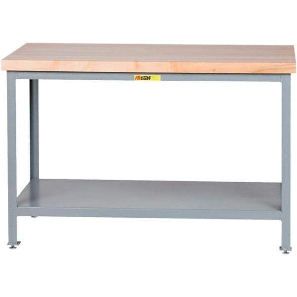 Little Giant - 24 Wide x 24" Deep x 35" High, Steel Butcher Block Top - Adjustable Height Legs - Makers Industrial Supply