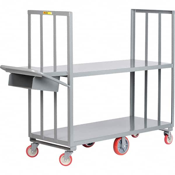 Little Giant - 2,000 Lb Capacity, 24" Wide x 60" Long x 58" High Order Picking Cart - Steel, Polyurethane Casters - Makers Industrial Supply