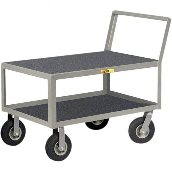 Little Giant - 1,200 Lb Capacity, 24" Wide x 48" Long x 38" High Instrument Cart - 2 Shelf, Steel, Pneumatic Casters - Makers Industrial Supply