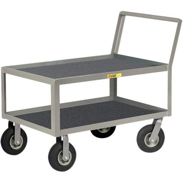 Little Giant - 1,200 Lb Capacity, 24" Wide x 36" Long x 39" High Instrument Cart - 2 Shelf, Steel, Pneumatic Casters - Makers Industrial Supply