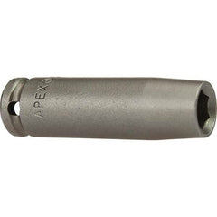 Impact Socket: 1/4″ Drive, Square Drive 6-Point, 44.4 mm OAL