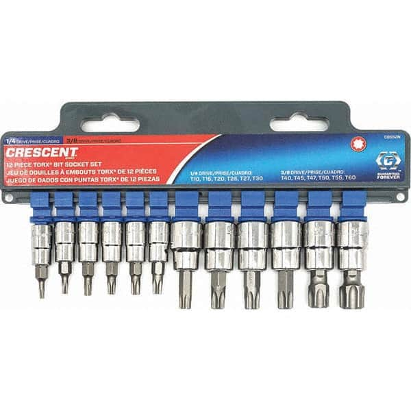 Crescent - Hex & Torx Bit Socket Sets Type: Torx Bit Socket Set Drive Size: 1/4, 3/8 - Makers Industrial Supply