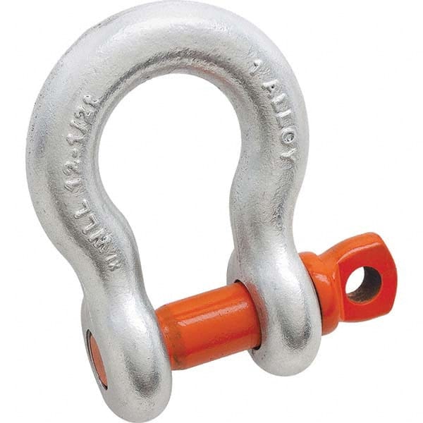 Campbell - Shackles; Nominal Chain Size: 1-1/2 ; Load Limit (Ton): 30.00 ; Type: Anchor ; Pin Type: Screw ; Material: Alloy ; Load Capacity (Lb.): 60,000 - Exact Industrial Supply