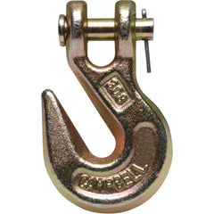 Campbell - Clevis Hooks; Chain Diameter (Inch): 1/4 ; Chain Grade: 70 ; Load Capacity (Lb.): 3150.000 ; Material: Forged Steel ; Reach (Inch): 1-7/8 ; Clevis Inside Diameter (Inch): 5/16 - Exact Industrial Supply