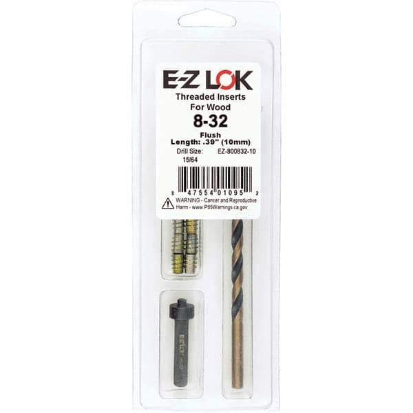 E-Z LOK - Thread Repair Kits Insert Thread Size (Inch): #8-32 Includes Drill: Yes - Makers Industrial Supply