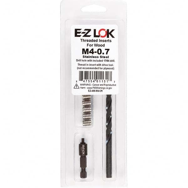 E-Z LOK - Thread Repair Kits Insert Thread Size (mm): M4x0.70 Includes Drill: Yes - Makers Industrial Supply