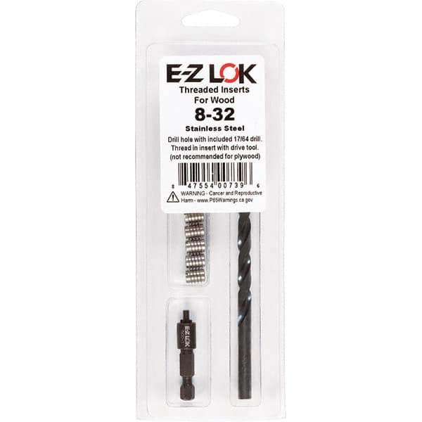 E-Z LOK - Thread Repair Kits Insert Thread Size (Inch): #8-32 Includes Drill: Yes - Makers Industrial Supply