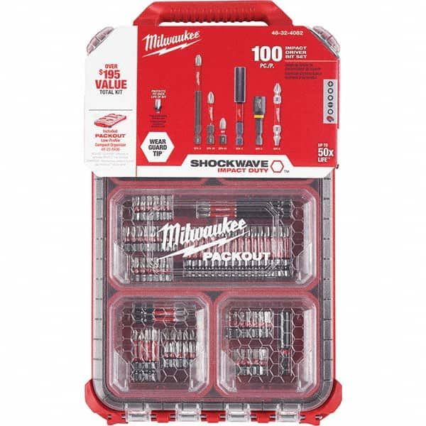 Milwaukee Tool - Power & Impact Screwdriver Bit Sets Point Type: Phillips; Slotted; Square; Torx Tool Type: Driver Bit - Makers Industrial Supply