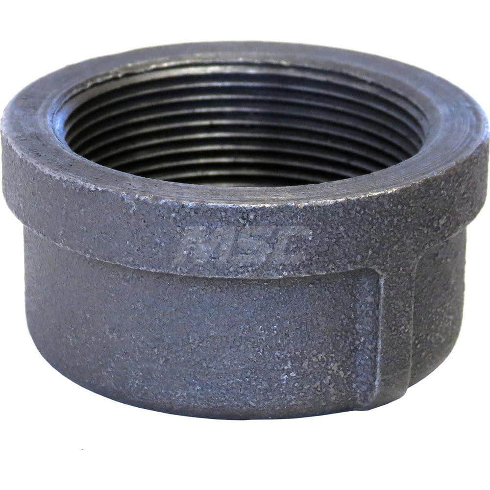 Black Cap: 5″, 150 psi, Threaded Malleable Iron, Black Finish, Class 150