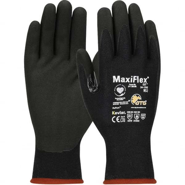 ATG - Size XL (10), ANSI Cut Lvl 3, Puncture Lvl 1, Abrasion Lvl 4, Nitrile Coated Kevlar Cut & Puncture Resistant Gloves - Makers Industrial Supply