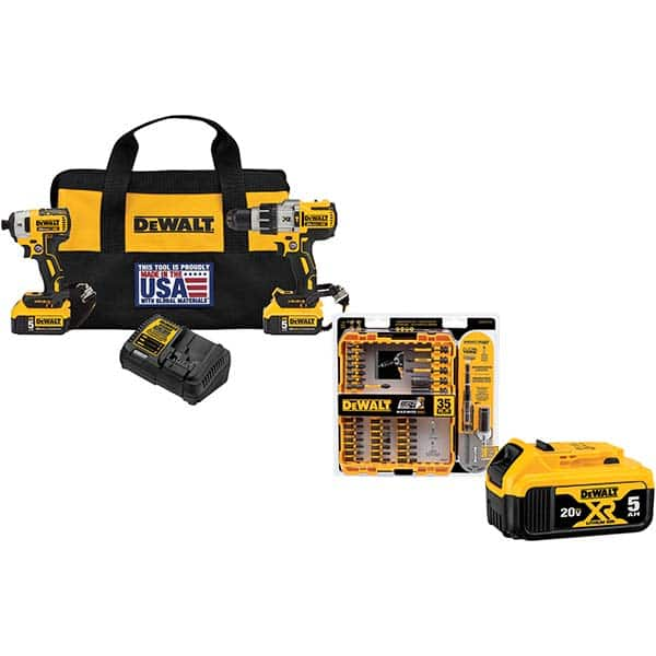 DeWALT - Cordless Tool Combination Kits Voltage: 20 Tools: Hammerdrill & Impact Driver - Makers Industrial Supply