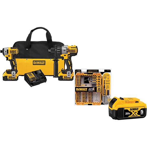 DeWALT - Cordless Tool Combination Kits Voltage: 20 Tools: 1/2" Brushless Hammerdrill, 1/4" Brushless Compact Impact Driver - Makers Industrial Supply