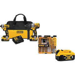 DeWALT - Cordless Tool Combination Kits Voltage: 20 Tools: 1/2" Brushless Hammerdrill, 1/4" Brushless Compact Impact Driver - Makers Industrial Supply