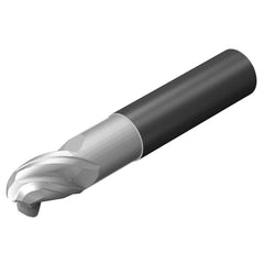 Ball End Mill: 0.5″ Dia, 0.625″ LOC, 3 Flute, Solid Carbide 6″ OAL, 1/2″ Shank Dia, 35 ° Helix, ZrN Coated, Single End, Series CoroMill Dura