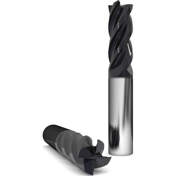 Corner Radius End Mill: 1″ Dia, 2″ LOC, 0.06″ Radius, 4 Flutes, Solid Carbide 4″ OAL, 1″ Shank Dia, 38 ° Helix, AlCr Coated, Corner Radius End, Centercutting, Series 1035