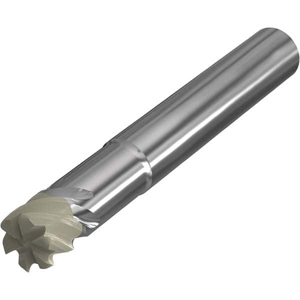 Corner Radius End Mill: 0.472″ Dia, 6 Flutes, Ceramic 45 ° Helix, Bright/Uncoated, Corner Radius End