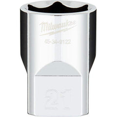 Milwaukee Tool - Hand Sockets Drive Size (Inch): 1/2 Size (mm): 21.0000 - Makers Industrial Supply